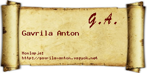 Gavrila Anton névjegykártya